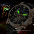 Fashion FORSINING 175 Men Mechanical Watch Leather Strap Skeleton Mens Watches Luminous Hands Clock